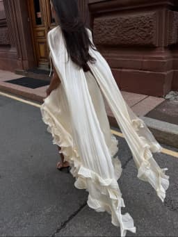 Solid Multi-layer Ruffled Maxi Dress Women Elegant Sleeveless Off-shoulder High Waist Dresses Lady New Chic Vacation Party Gowns