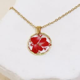 Pressed Flower Charm Necklace Handmaking Epoxy Resin Dried Flower Series Necklaces Natural Flowers Pendant Custom Chain Necklace