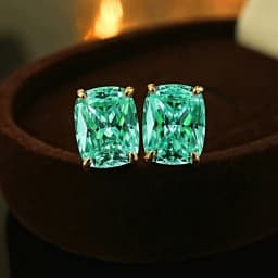 Exquisite 925 Sterling Silver Ice Flower Long Pillow-Shaped White Zircon Stud Earrings Simple Single Diamond Gold Earrings