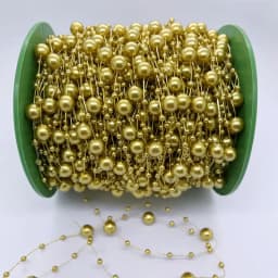 5/10yards 3-8mm Fishing Line Artificial Pearls String Beads Chain for Diy Christmas Tree Wreath Decoration Party Supplies