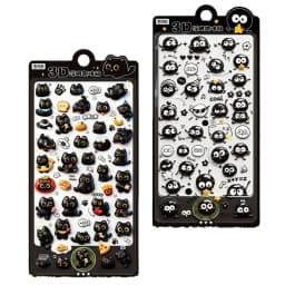 2sheets Cartoon Three-dimensional Floating Fun Stickers Black Cat Cute Embossed Mobile Phone Scrapbook Stickers