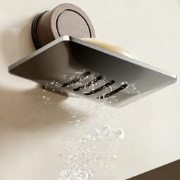 Suction Cup Soap Dish with Drain Holes, Wall-Mounted Metal Soap Tray for Bathroom and Kitchen, Rust-Proof, Easy to Install