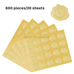 300/600pcs Self Adhesive Embossed Seals Gold Stickers Medal Decoration Labels for Envelopes Diplomas Certificates Awards
