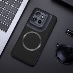 For Motorola Moto Edge 50 Neo,Edge 50 Case Magnetic PU Leather Lichee Pattern +PC Anti-slip Ultra Thin Cover for MOTO Edge50