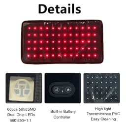 New 60Leds Wireless Red Light Therapy Belt for Arm Hand Waist Shoulder Leg 660nm&850nm