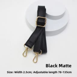 New Yu Black Leather Bag Strap Single Shoulder Crossbody Bag Long Strap School Bag Backpack Accessories Women's Bag Belt