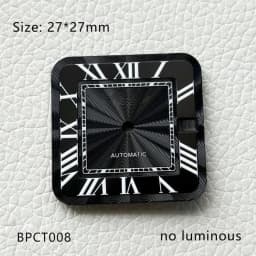 27mm S Logo NH35 Dial Square Roman Santo S Dial for NH35 Automatic Movement Black Blue Hands NH35 FCK 9-5 Dial Watch Accessories