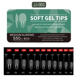 550pcs Translucent Frosted Nail Tips Soft Almond Coffin Square Acrylic Soft Full Cover False Nails Matte Press On Nails Manicure
