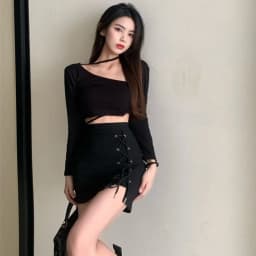 Xpqbb Gothic High Waist Black Mini Skirts Women Sexy Tight Bandage Bag Hip Short Skirt Woman Korean Slim Fit Zipper A Line Skirt