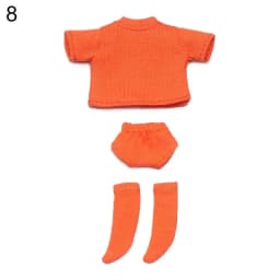 Doll Clothes Suits Stripe Shirt for 1/12 BJD Doll Clothes OB11 Doll T-shirt 1/11 Doll Panties Doll Cotton Socks Doll Accessories