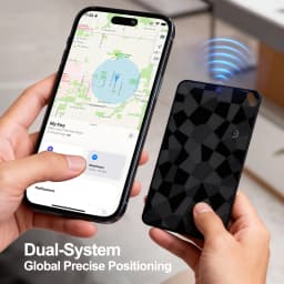 Dual System Wallet Tracker Card Smart Location Tag Anti-Lost GPS Tracker Item Finder Works With Google Find Hub & Apple Find My