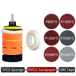 Car Polishing Sponge Pad Kit Wool Waxing Buffing Sponge Abrasive Disc Sandpaper For Sanding Headlight Refurbish Auto Detailing