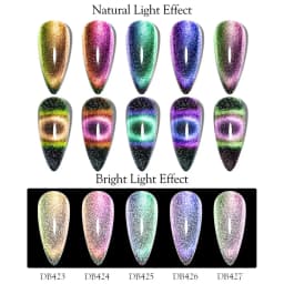 Mtssii Reflective Glitter Gel Nail Polish 6ML Galaxy Chameleon Cat Eye Gel Nail Art Magnetic Varnish Semi Permanent Base Top Gel