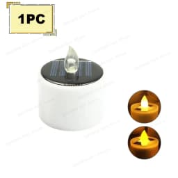 Solar Powered Tea Candles LED Lighting Smokeless Outdoor Lighting Reusable Waterproof Flameless Candles Hallown Christmas