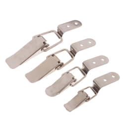 1 Set Cabinet Door Metal Clasps 90 Degree Box Closure Lock Duck-mouth Buckle Hook Spring Loaded Draw Toggle Hasps Clamp