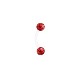 Coated Crystal Silicone 16g 1.2mm Eyebrow Ring Flexible Bioflex 6/8/10/12mm Bar Monroe Lip Curved Barbell Piercing