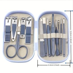 14pcs Stainless Steel Manicure And Pedicure Tool Set with Modern-style Concave-edged Nail Clippers Grooming Tools Nail Care Set