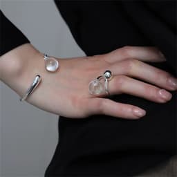 XIYANIKE Handmade White Crystal Bead Adjustable Finger Rings For Women Fashion New Female Jewelry Gift Party Holiday Anillos