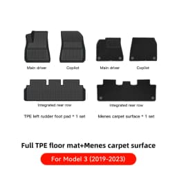 YZ For Tesla Floor Mat Model Y 2021-2026 Model 3 Highland Car Trunk Mat Luggage Mat TPE Waterproof Anti-Slip Set Floor Liner Mat