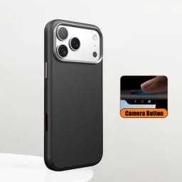Luxury Business Metal Camera PU Leather Magnetic Case For iPhone 17 16 15 14 Pro Max Magsafe Wireless Charge Shockproof Cover