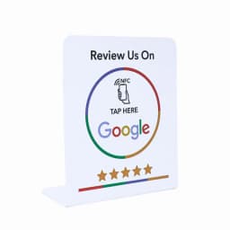 N-tag Crad for Google Review NFC station table NFC 13.56Mhz programmable Reviews display bending card standing brand bracket