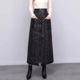 Thicken Down Cotton Skirts Women's Winter New Windproof Warm Black Puffer Skirts Elasticity High Waist Long Skirt Large Size 5XL