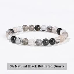 JD Natural Black Spectrolite Flash Smooth Beaded Bracelet Women Men 6 8 10mm Labradorite Stone Stretch Bracelets Yoga Jewelry