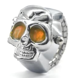 Creative Skull Selling Personality Quartz Ring Watch Alloy Circular Dial Unisex Christmas Gift Fun Watch