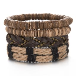 4Pcs/Set Braided Wrap Leather Bracelet for Men Women Vintage Yin Yang Infinity Wood Beads Charm Bracelets Male Wristband Jewelry