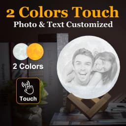 ZK20 Customized Photo Moon Lamp Personalized Kids Wife's Gifts Night Light USB Charging Tap Control  2/3 Colors Lunar Light