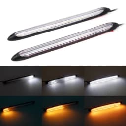 2Pcs/set Universal Car DRL LED Daytime Running Lights Waterproof Headlight Strip White/RGB Sequential Flow Turn Signal Light