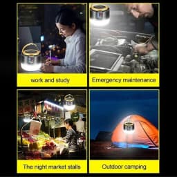 Portable Solar Camping Light Power Bank LED Lanterns With Remote Control Waterproof Outdoor Tent Light Rechargeable Flashlight