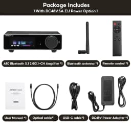 AIYIMA Upgraded A80 Power Amplifier TPA3255 DAC Bluetooth PFFB Stereo 300Wx2 Class D Digital Amp RCA TRS OPT COA USB Input