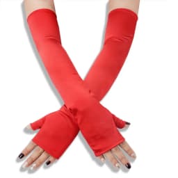 49cm Women Satin Long Fingerless Gloves Solid Retro Style Opera Wedding Evening Dress Accessories Etiquette High Elasticity