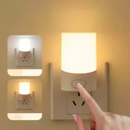 Cute Mini LED Night Lamp Kids Night Light Push Button Switch Bedside Soft Baby Night Lamp Wall Socket Lamp EU/US Plug Decoration