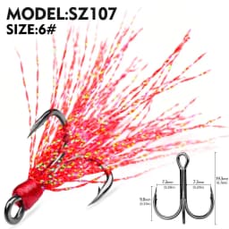 5Pcs 10Pcs Fishing Treble Hooks 4X Strength With Feather Tackle Fishing Hook Stronger Carbon Steel Barbed Fishhooks Pesca