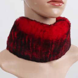 Women's Winter Warm Genuine Fur Hat Scarf Set Real Rex Rabbit Fur Cap with Silver Fox Scarves 2-Piece Natural Fashion Accessory