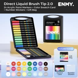 ENMY Acrylic Paint Markers Pen Soft Head Direct Liquid Graffiti Painting QuickDry Pigments Art Supplies for Felt