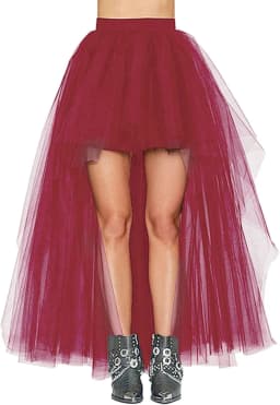 Women Tiered Short Skirts Fluffy Tulle Multi-layer High-Low Petticoat A Line Elastic Waist Underskirt Carnival Party Tutu Skirts