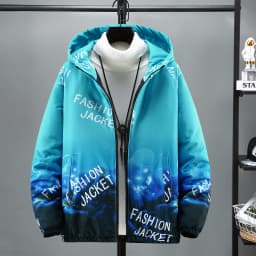Camouflage Winter Cotton Jacket Thin Men's Wear Resistant Stainproof Warmth Youth Casual Long Sleeve Zipper Hooded Coat