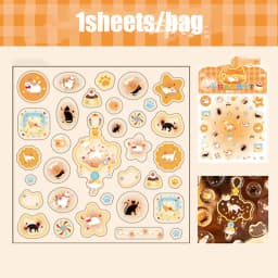 Laser Silver Resin Drop Sticker Sheet Planner Decor Sticker Journal Collage Card Frame Phone Case Mug Card Holder, Mr. Paper