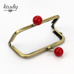 10 PCS/LOT 8.5cm small candy bead Metal Purse Frame Square bright and clean antique bronze lace Coin Purse Frame kiss clasp