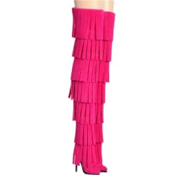 1/6 Doll Toy Solid Color Tassel Long Tube Boots Hollow Velvet Shoes Action Figures Accessories For FR2 12 Inch Female Model Body