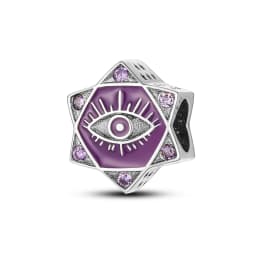 Silver Plated Purple Charms Flower Butterfly Dangle Charm Beads Fit Original Bracelet Diy Pendants