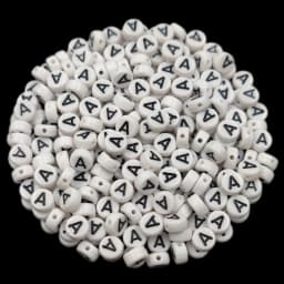 7mm 50Pcs Acrylic 26 English Letter Flat Round Beads Black on white DIY Crafts Necklace Bracelet Pendant For Jewelry Making