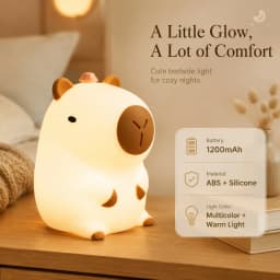 KFV Cute Pear Night Light 7-Color Dimmable Touch-Controlled Night Light Silicone Stress Reducing Pat Duck Lamp USB Rechargeable