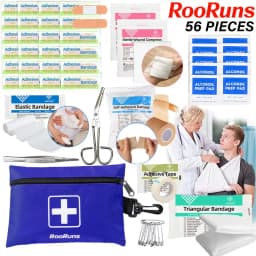 56-Piece First Aid Kit Mini Outdoor Survival Gear for Camping, Travel, Car, Office, Home Emergency & IFAK Medical Bag