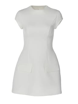 Women Cap Sleeve Mini Dress The Ultimate Muse A-Line Elegant Formal Party Short Dress with Pockets Clubwear