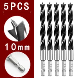 3/5/7PCS 3/4/5/6/7/8/10mm 1/4 Hexagonal Handle Three Pointed Woodworking Drill Bit Set Woodworking Hole Reaming Power Tool