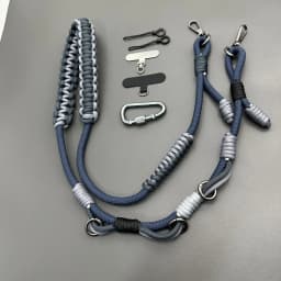 Black DIY Hand-braided Paracord Bag Strap Outdoor Multifunctional Anti-lost Adjustable Camera Phone Lanyard Shoulder Strap